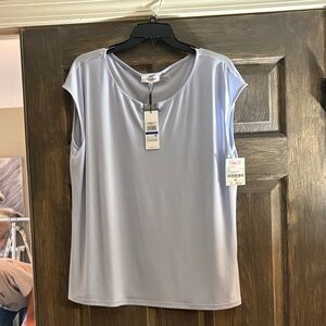 Calvin Klein Soft Blue Cap Sleeve Blouse
